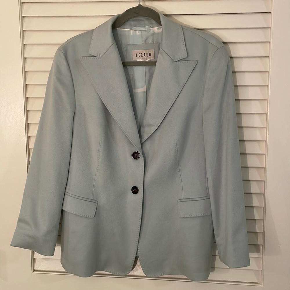 FERAUD Ice Blue Cashmere Two Button Jacket